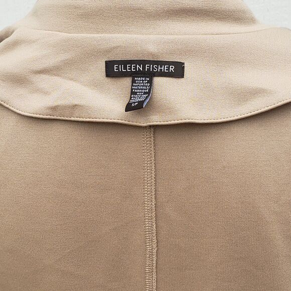 $298 Eileen Fisher Women Beige Bramble Notch Collar Ponte Jacket Blazer Sz PS - Picture 6 of 13